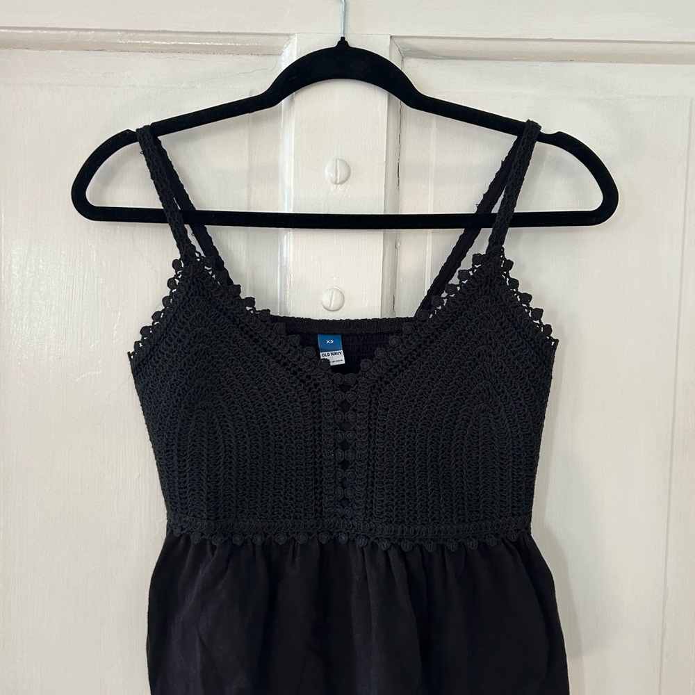 Old Navy Black Crochet Tank Top